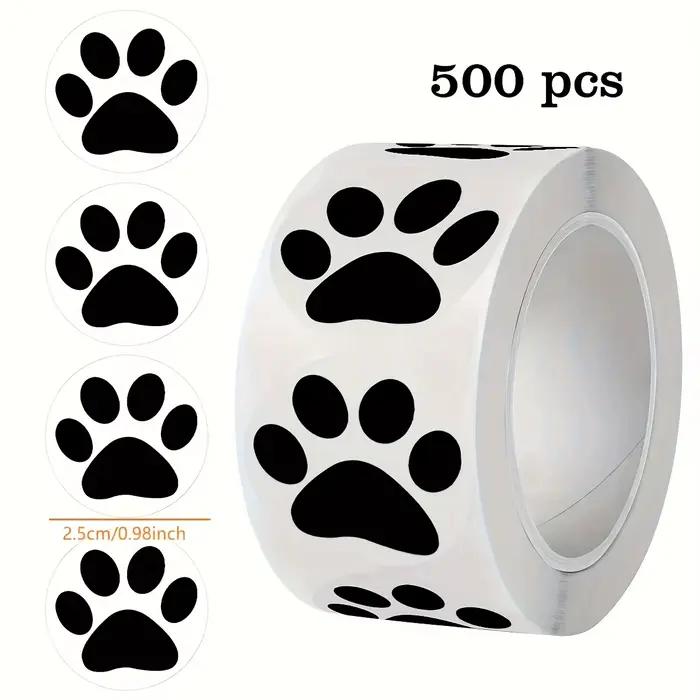 500 autocollants transparents imprimés de pattes – étiquettes décoratives auto-adhésives solides pour animaux de