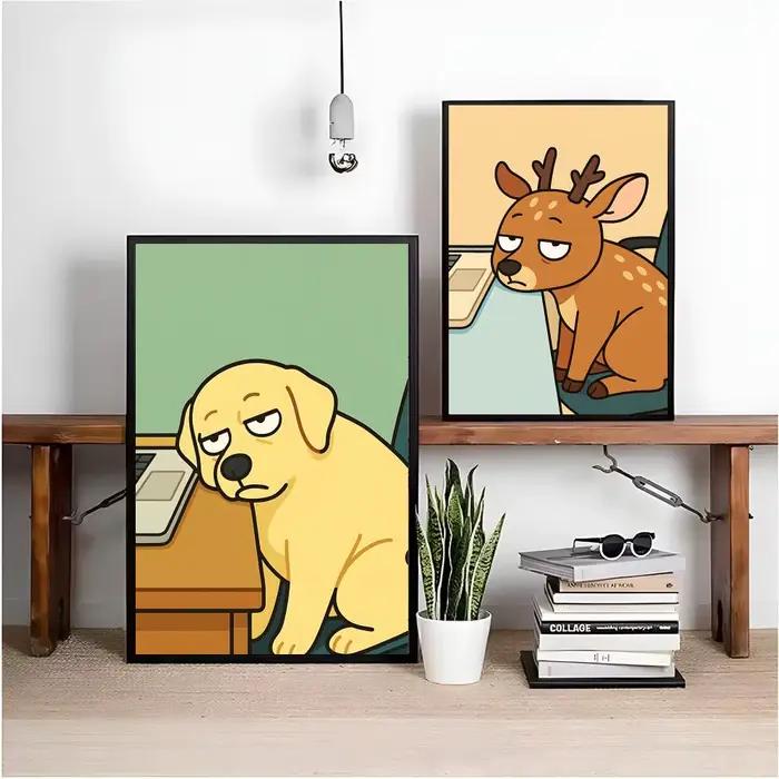 Tableau Mural Décoratif sur Toile : Animaux au Travail