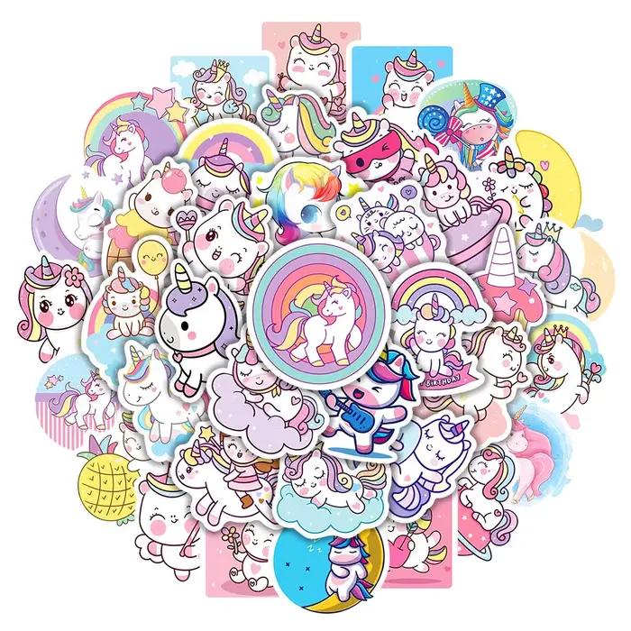 Autocollants licorne de dessin animé mignon