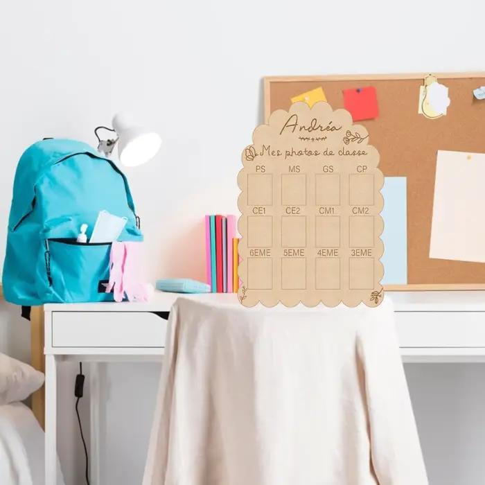 Tableau photo personnalisé pour école française - Bois 29