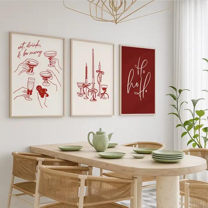 Affiche de cuisine abstraite de noël