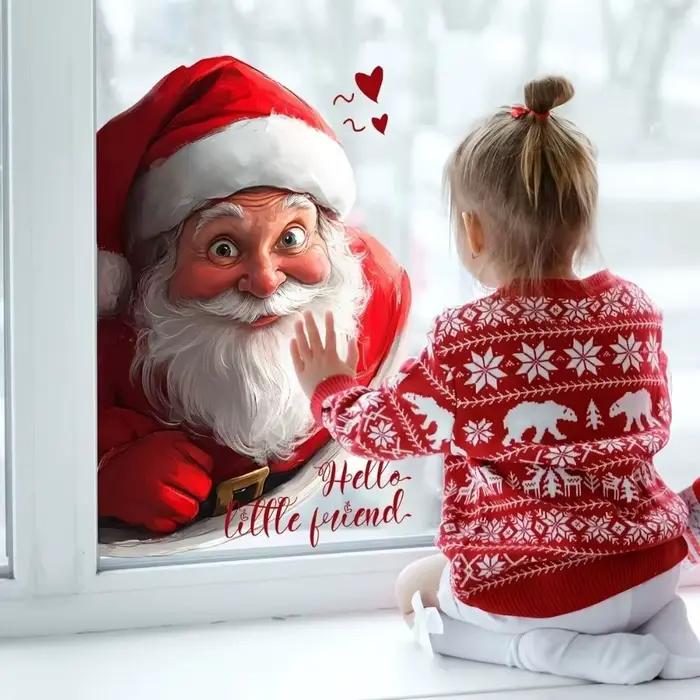 Autocollant de fenêtre simulé du père noël