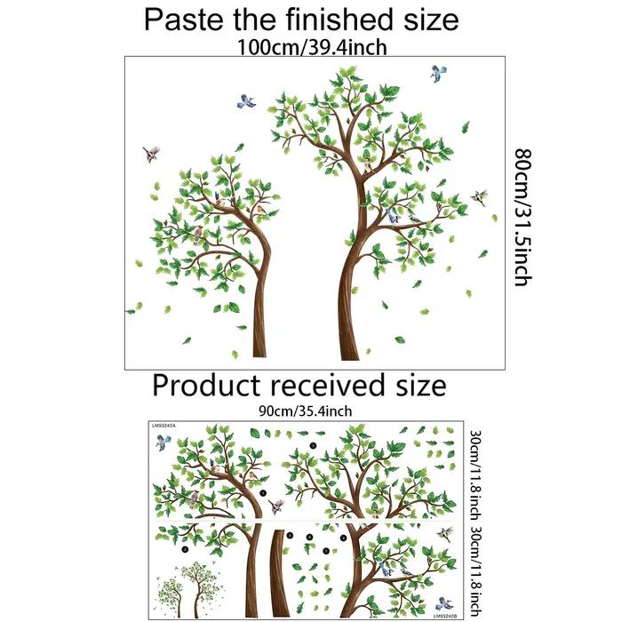 Autocollant mural arbre vert 3d pour salon