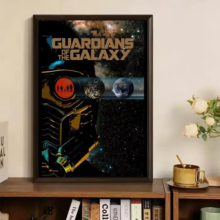 Affiche sur toile avec peinture et calligraphie des Gardiens de la Galaxie
