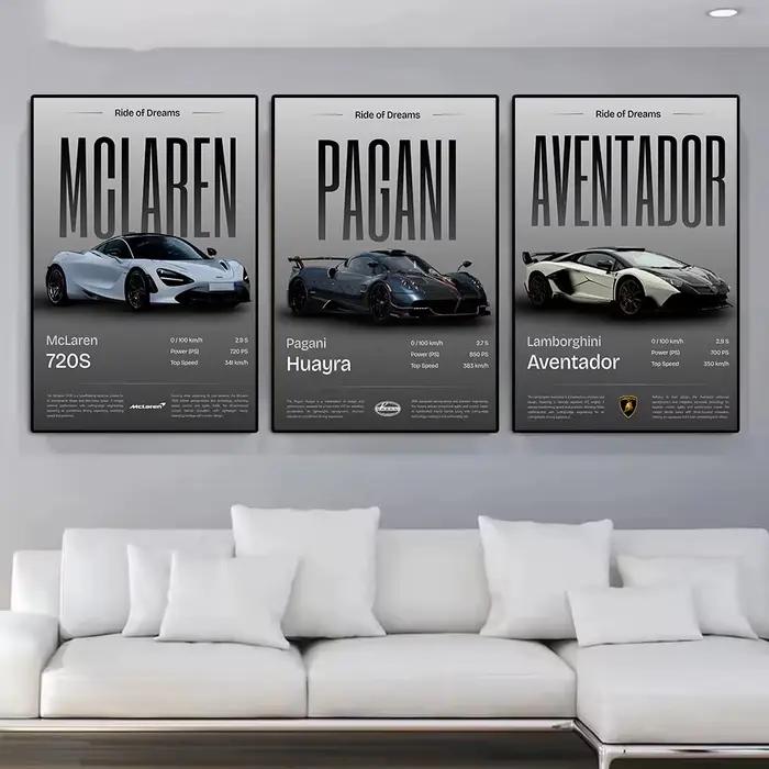 Minimaliste classique 2025 luxe Supercar JDM voiture de sport Auto affiche toile peinture mur Art photos maison Garage bureau décor