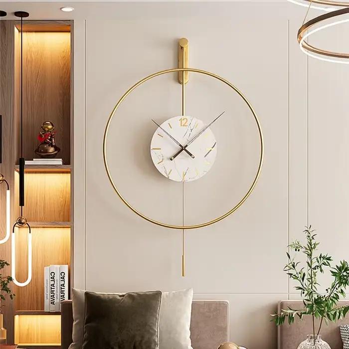 Grande horloge murale nordique pour salon bureau décoration