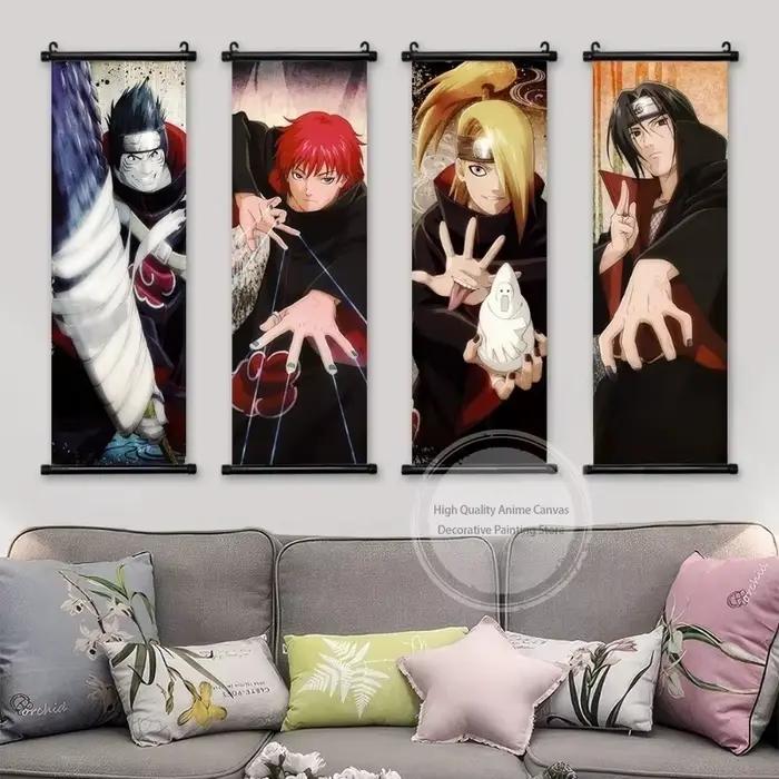 Naruto suspendus peinture toile décoration de la maison mur œuvre Hatake Kakashi rouleaux photo Anime Uchiha Itachi affiche Bar café