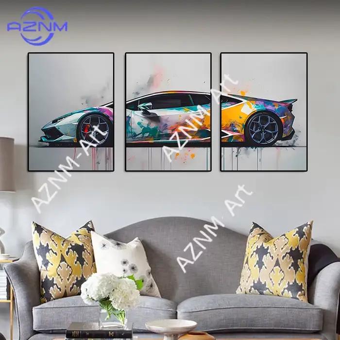 Lot de 3 affiches de supercars