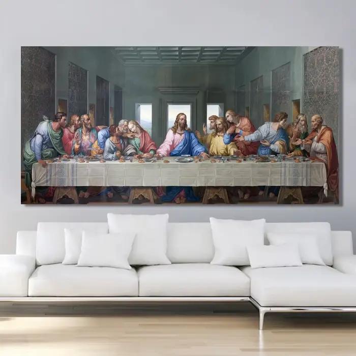 Affiches de la dernière souper de Leonardo Da Vinci et peinture sur toile d'art mural imprimée