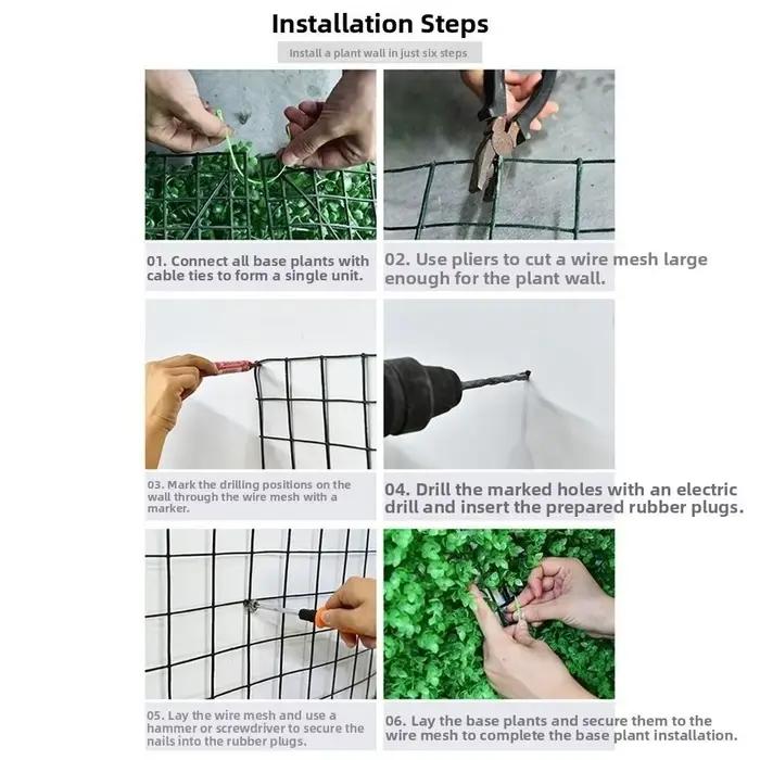 Panneau mural de plantes artificielles DIY