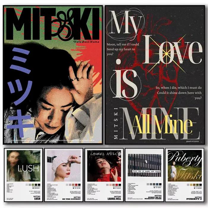 Poster esthétique sur toile avec portrait de la chanteuse pop M-Mitski