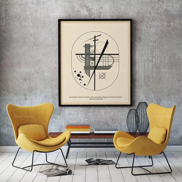 Collection d'ensemble de dessin au trait Wassily Kandinsky, 6 affiches