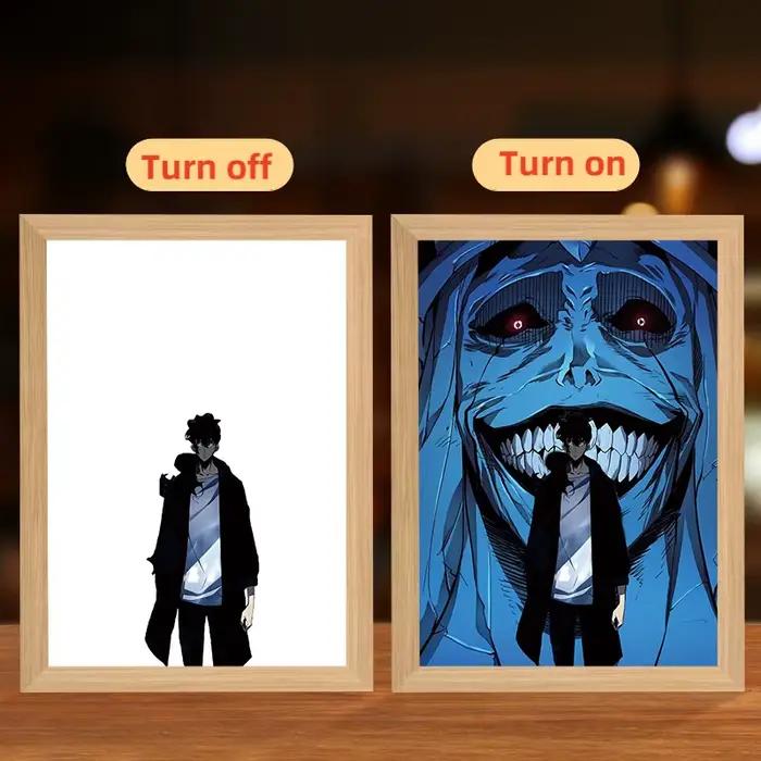 Anime Solo nivellement Seong Jin Woo lumière LED peinture cadre de dessin