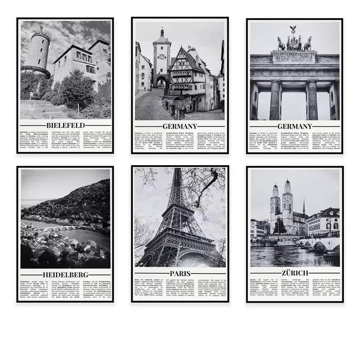Affiche de voyage en noir et blanc