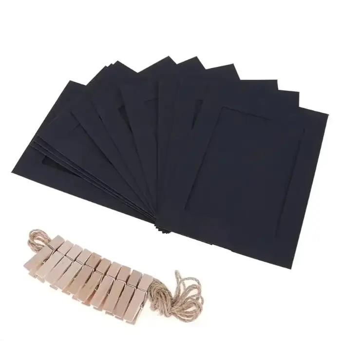 Cadre Photo en Carton avec Clips en Bois