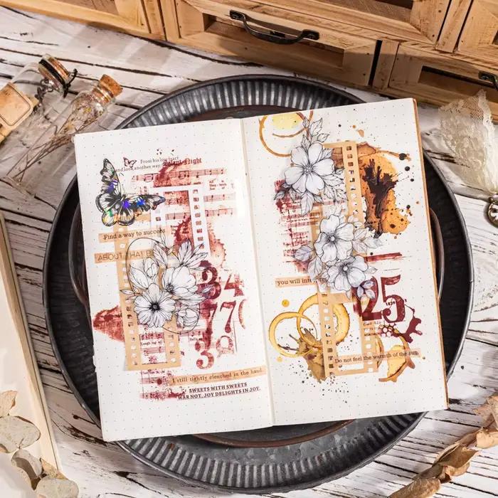 Impressof-Autocollants décoratifs en l'horloge, série Splashing Ink, frais, 12 paquets/uno voltage