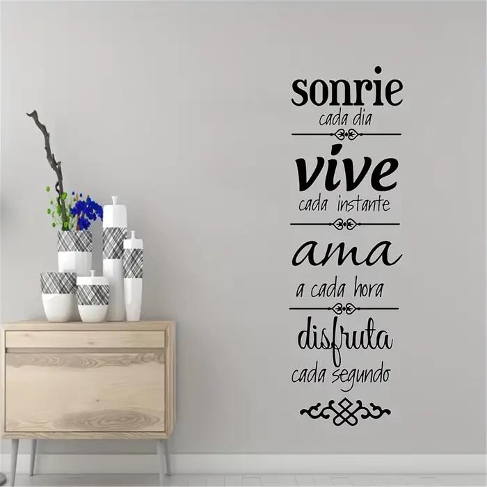 Autocollant mural imperméable avec citations espagnoles