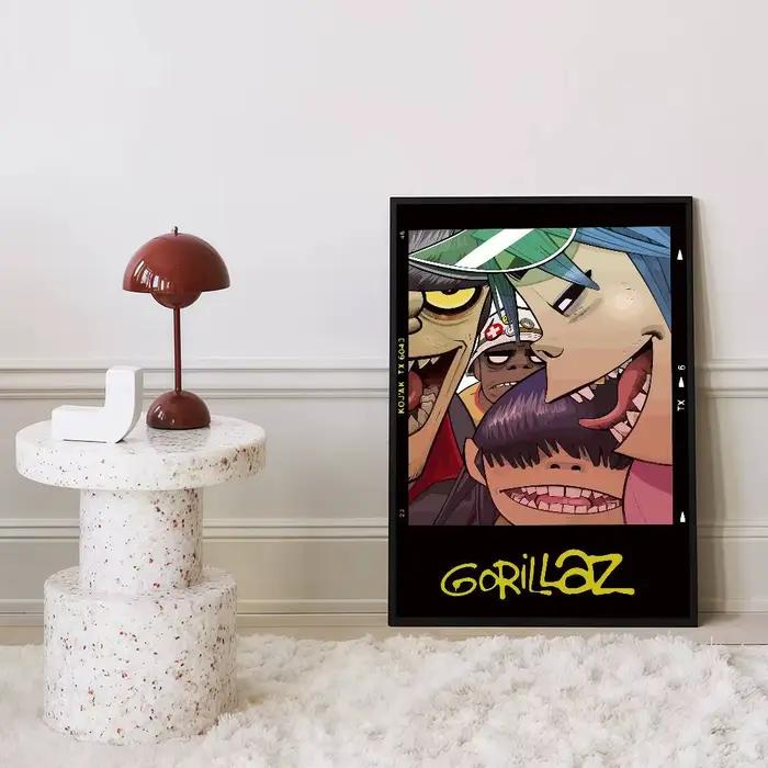 Affiche d'art auto-adhésive de groupe de Rock de dessin animé virtuel Gorillaz