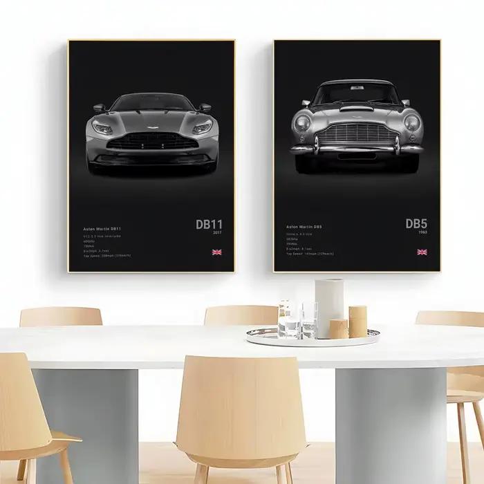 Affiche murale de voiture de sport de luxe britannique A-Aston M-Martin