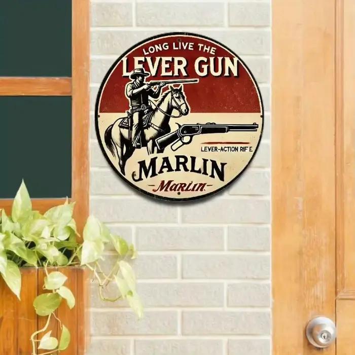 Marlin Rifle – Panneau rond inspiré : idéal pour la décoration de la pièce
