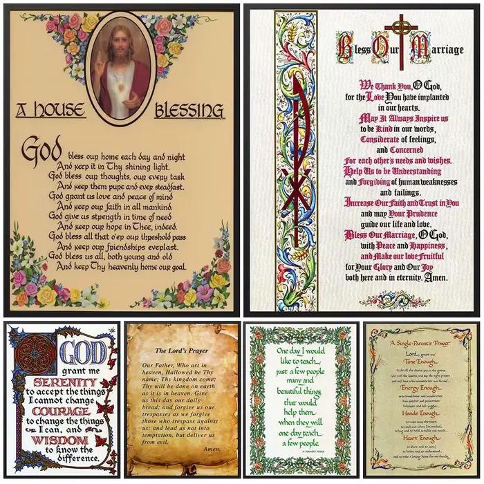 PSALM 23 DIEU MADE GIRLS SERENITÉ PRAYER MARRIAGE BLESSING Wall Art Toile Peinture Images Murales Pour Salon Décor À La Maison