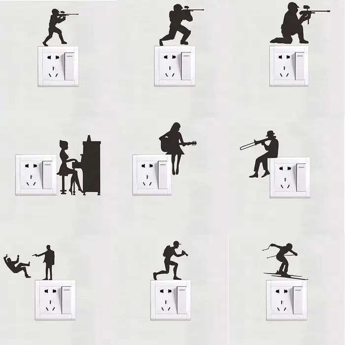 Autocollant mural en vinyle pour interrupteur
