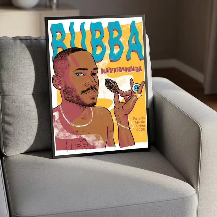 Affiche murale moderne sur toile avec peinture et calligraphie Singer K-KAYTRANADA
