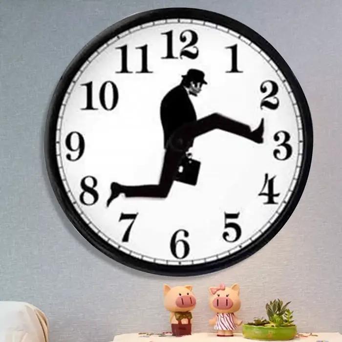 Horloges murales montre Installation facile lire la comédie inspirée du ministère idiot marche horloge murale décoration de la maison