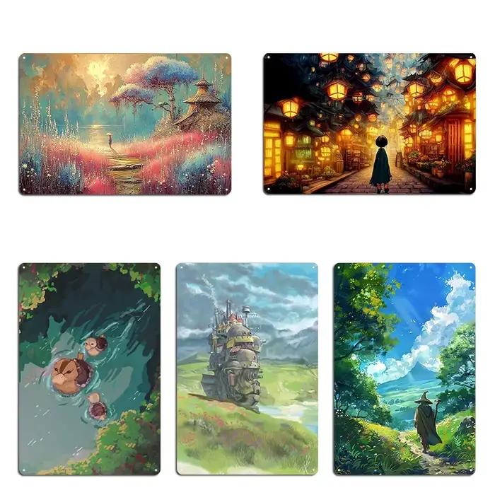 Affiche en Plaque métallique Studio Ghibli