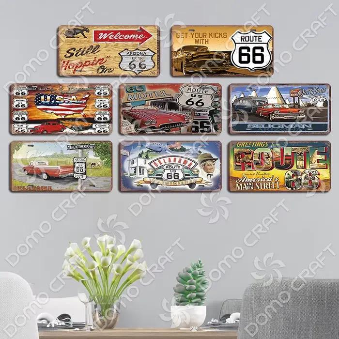 Planner Route 66 Metal Plate for Garage Bar