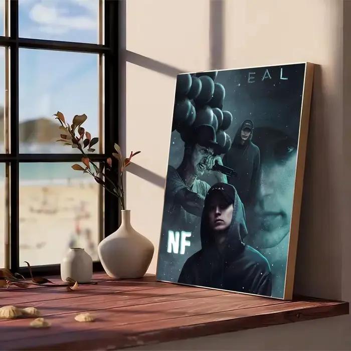NF Rapper Painting Calligraphy Canvas Poster Wall Art Aesthetic Home Decoration for Living Room