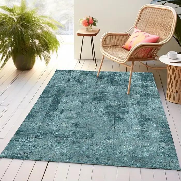 Tapis bleu sarcelle, tapis hippie