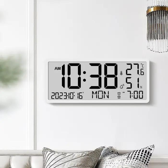 Horloge murale numérique LCD créative pour salon