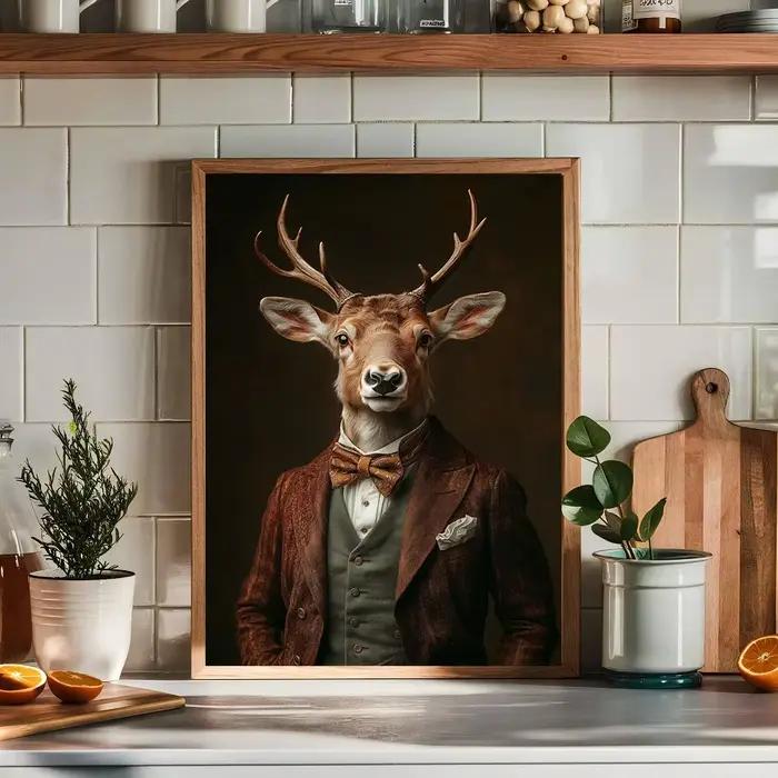 Peintures sur toile, affiches et impressions murales Vintage sur le thème des animaux de la Renaissance royale (Cerf