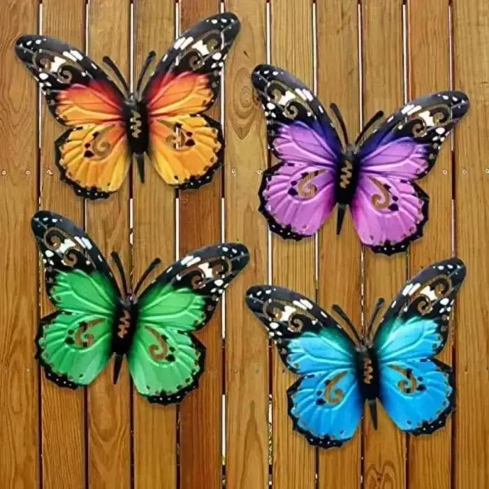 Décoration murale suspendue papillon en métal créatif