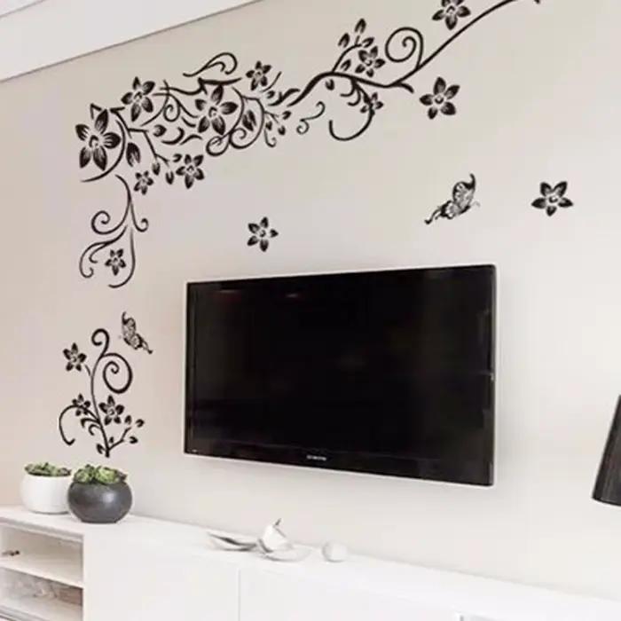 Chaud bricolage belle mur Art décalcomanie décoration mode romantique fleur Stickers muraux décor à la maison 3D papier peint Mural affiche