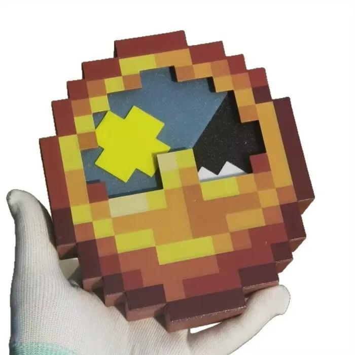 Horloge tendance imprimée en 3D de style pixel de haute qualité 24 heures – décor mural ou de bureau