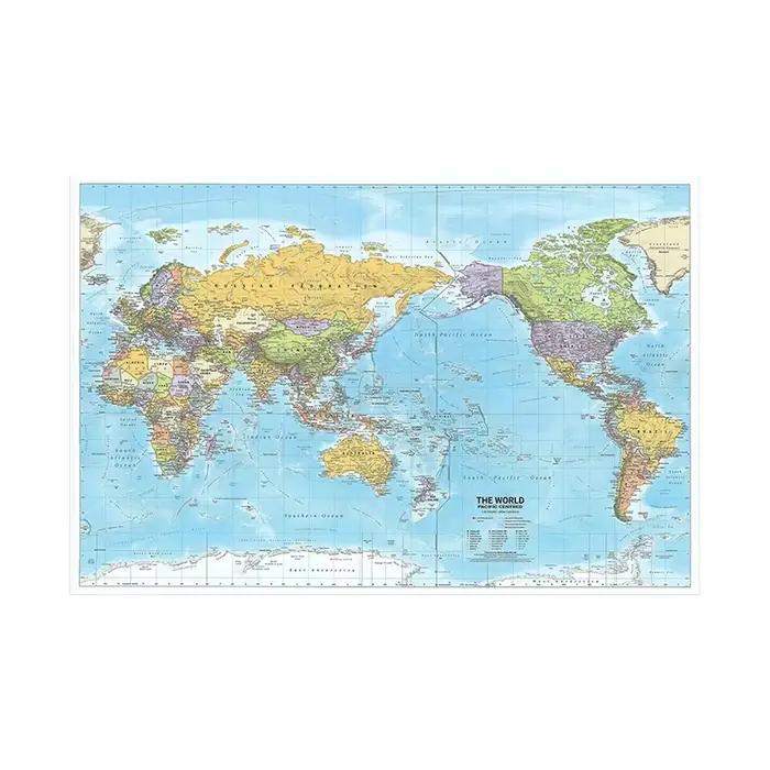 Carte du monde 2012 tissu grand affiche impression tenture murale Art fond graphique décor fournitures de voyage en anglais multi taille