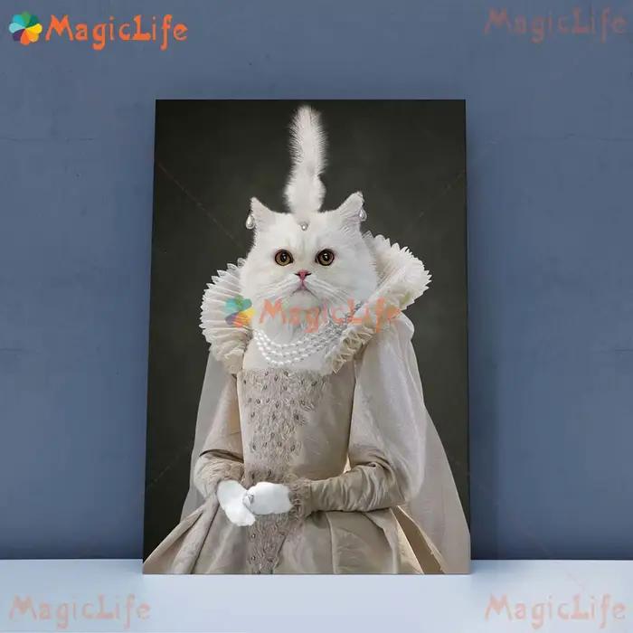 Lady princesse chien Animal Photo chat fille photos murales pour salon nordique affiche mur Art toile peinture décor à la maison sans cadre