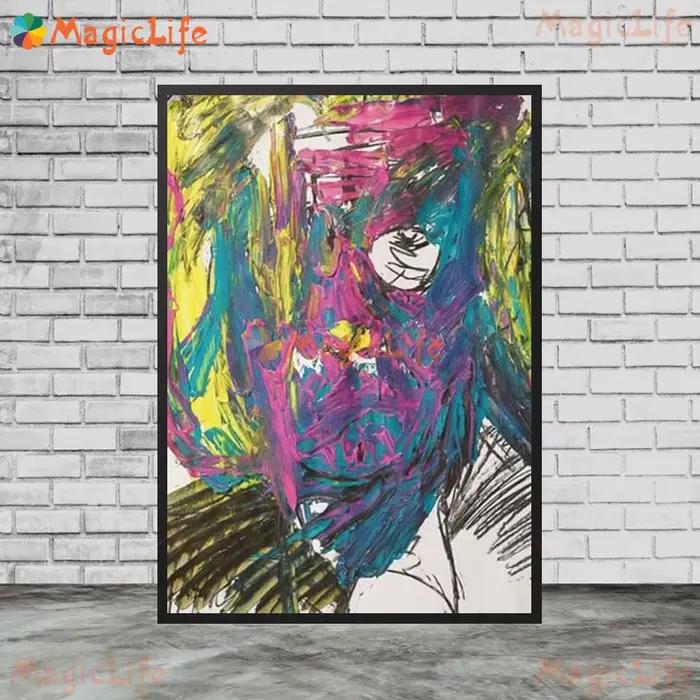 Affiche nordique avec visage flou pour homme