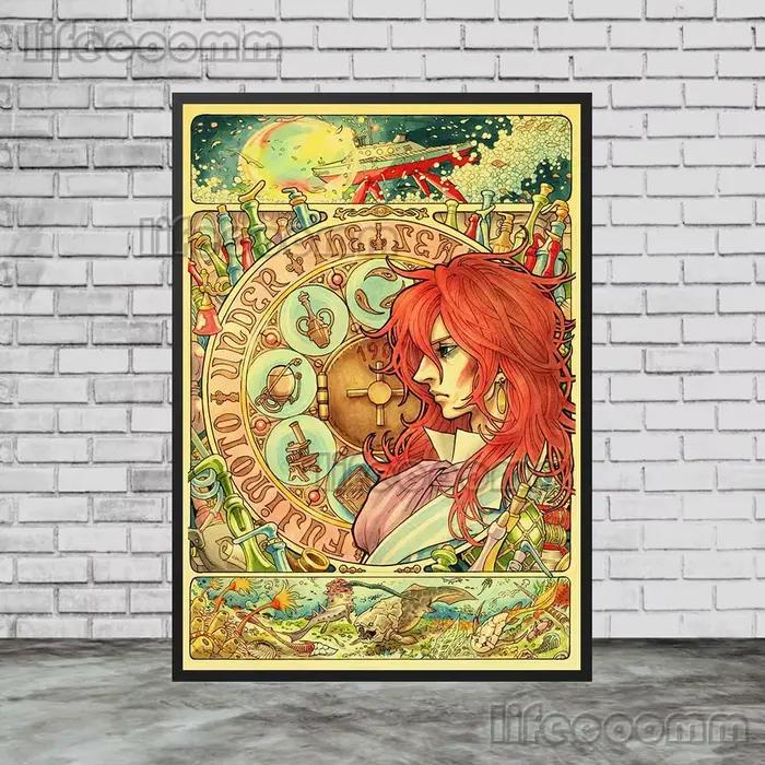 Affiche de dessin animé japonais princesse Kawaii