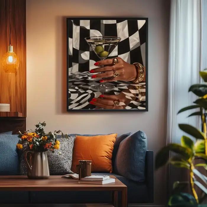 Art mural rétro Martini