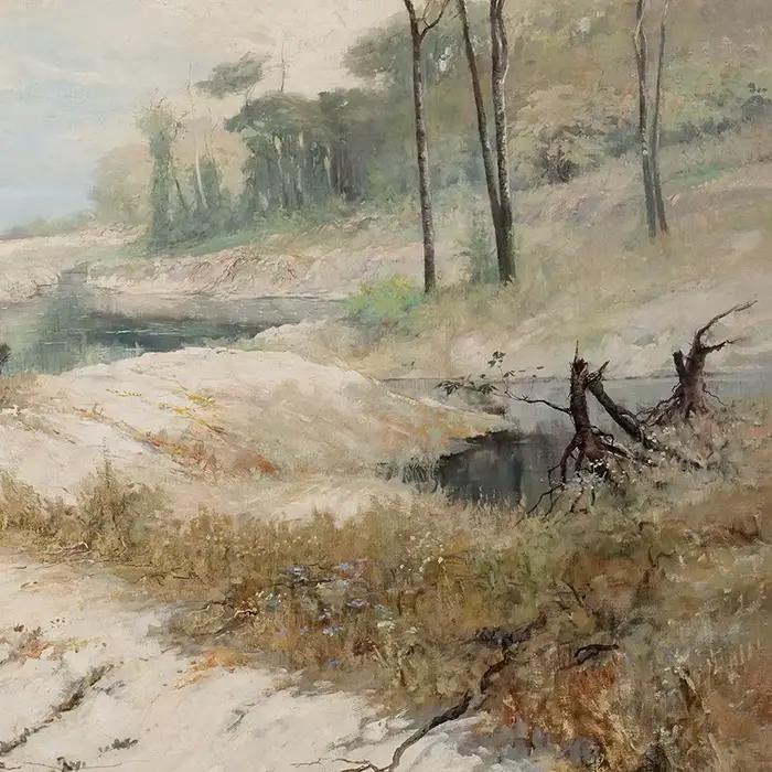 Peinture aquarelle sur toile de paysage marin Vintage