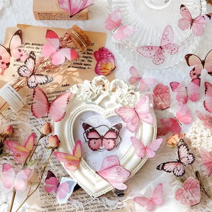 Autocollant de Collection de papillons colorés