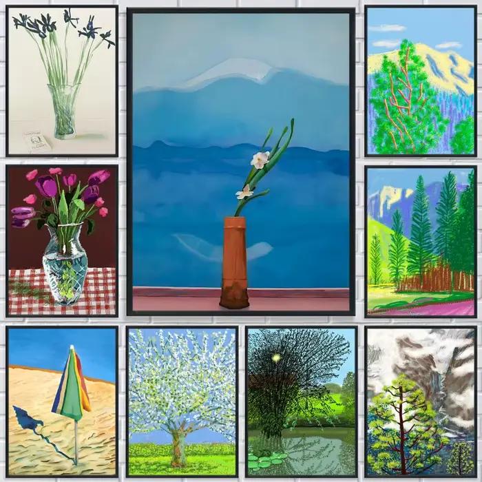 Niche esthétique d-david Hockney affiche impression HD toile murale personnalisée Photos d'art pour salon décor à la maison Durable