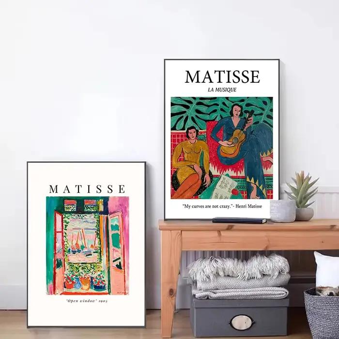 Affiche de Matisse, décor de salon esthétique nordique
