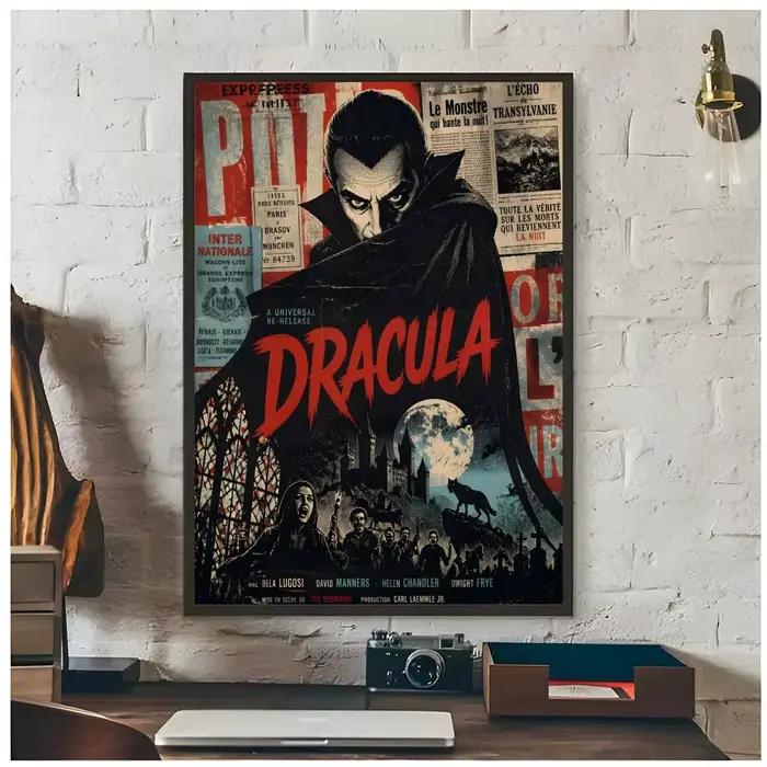 Affiche gothique d'horreur D-Dracula