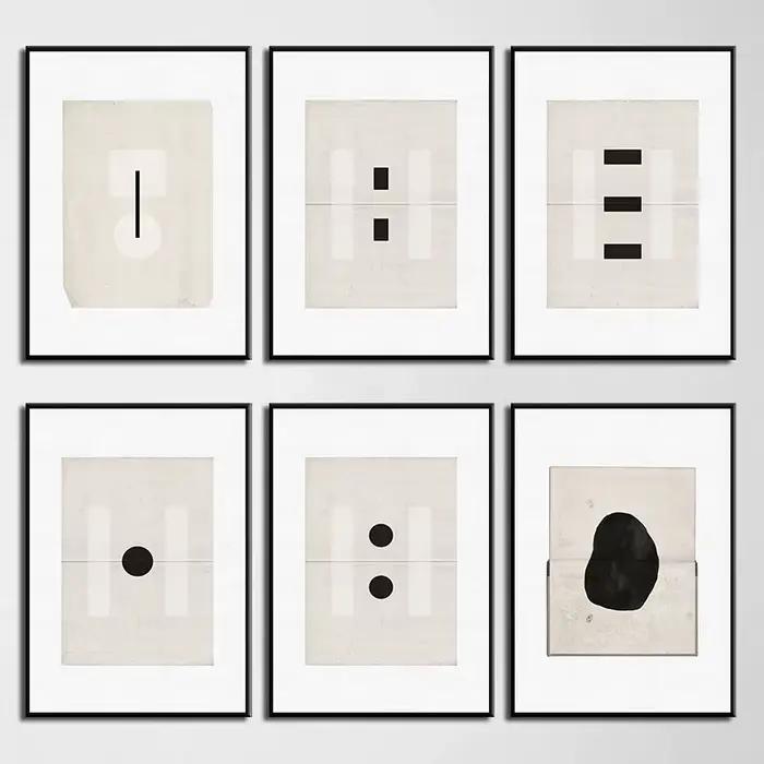 Poster zen abstrait, impressions artistiques en noir et blanc