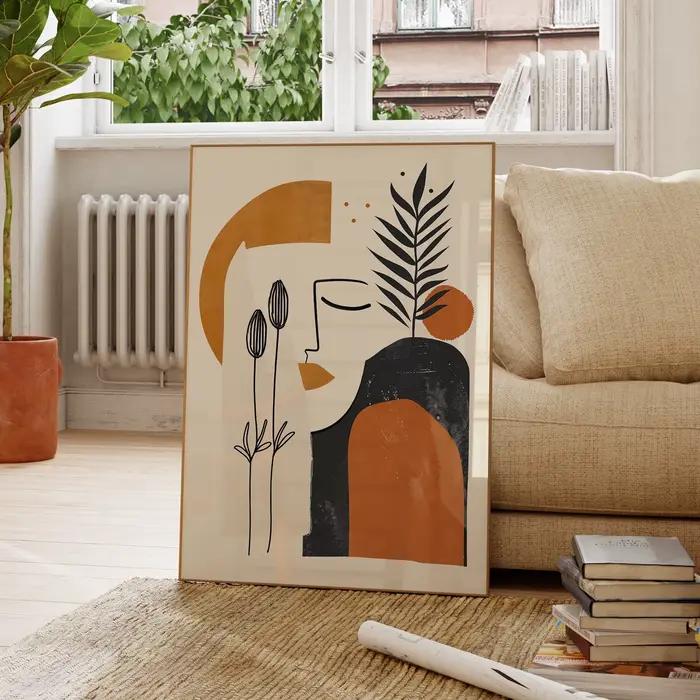 Affiche de peinture de beauté botanique minimaliste moderne