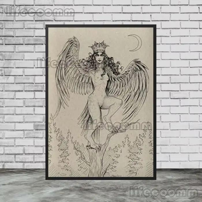 Toile d'art mural Vintage loup loup-garou pour garçon et fille